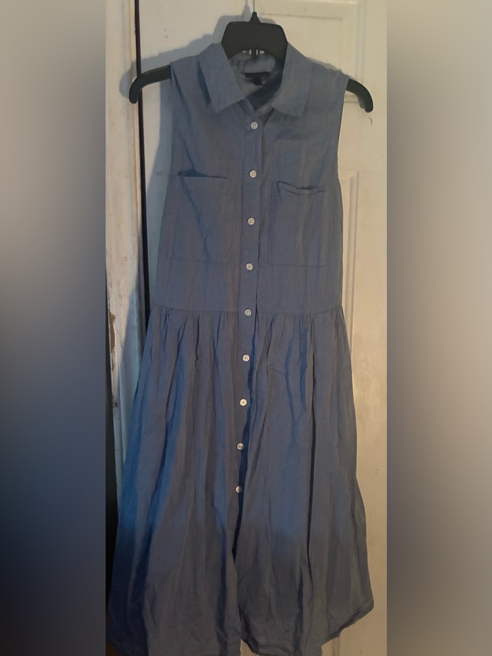 Who What Wear Light Blue Button-Front Maxi Dress